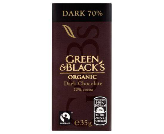 Green/Bl Dark ChocolateBar - 70% Cocoa [35g x 30] Green & Blacks