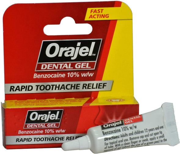 Orajel Dental Gel Rapid Toothache Relief Benzocaine 10% w/w 5.3g