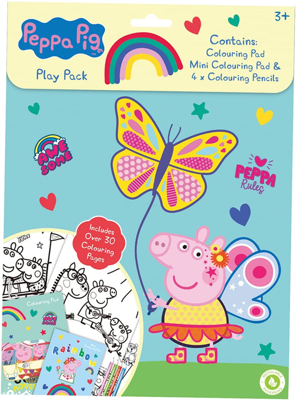 Peppa Pig Play Pack A4 Colouring Book & A5 Pad with Colouring Pencils