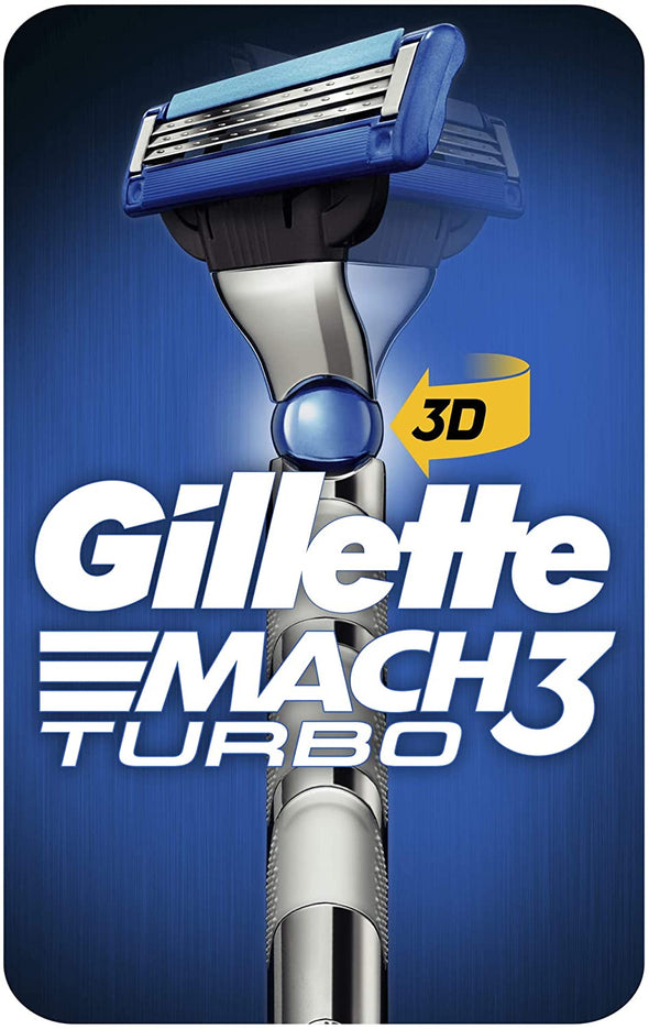 Gillette Mach3 Turbo Razor Handle + 1 Blade Refill