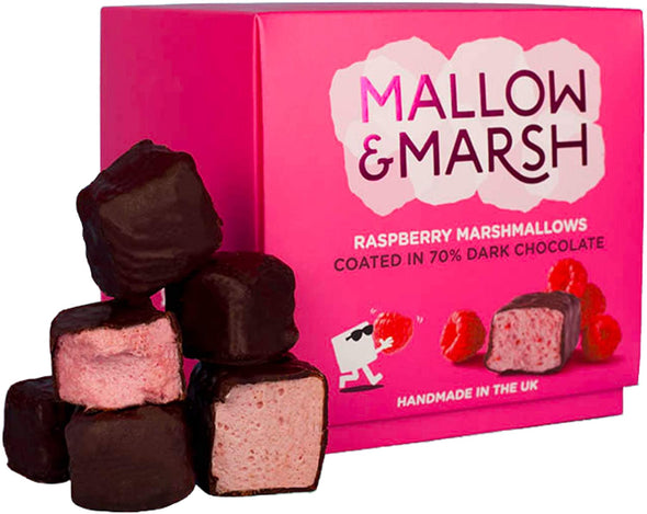Mallow & Marsh Raspberry Dark Choc Marshmallow Gift Box 169g x 4