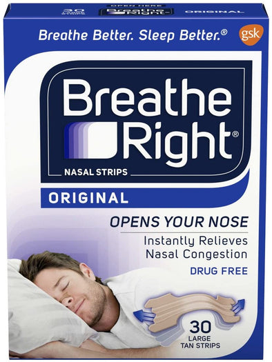 Breathe Right Nasal Strips Natural Tan Large 30 Strips