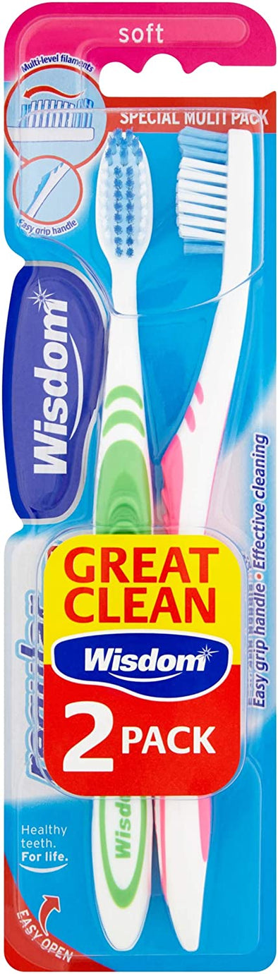 Wisdom Toothbrush Regular Soft Twin Pack