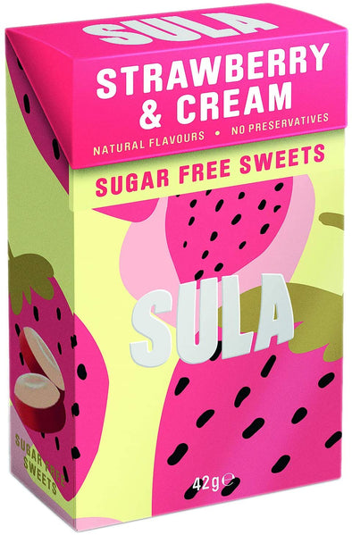 Sula Sugar Free Strawberry and Cream Bolied Sweets 42g