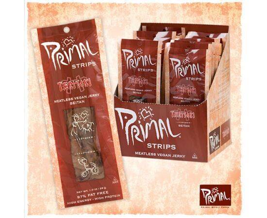 Primal Meatless Vegan Jerky Teriyaki Seitan [28g x 24] Primal