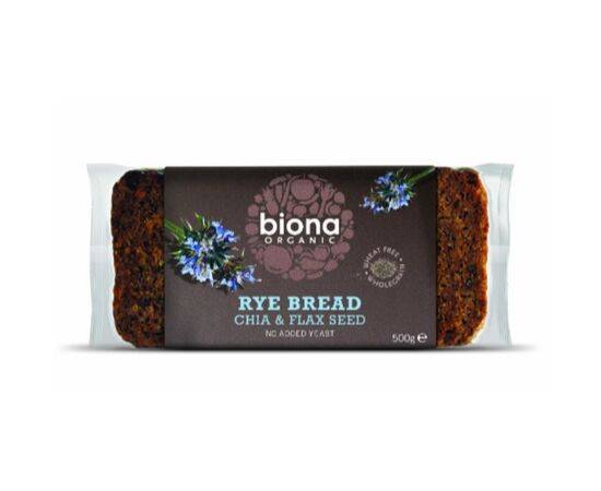 Biona Rye Chia & FlaxseedBread [500g x 6] Biona