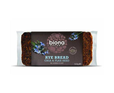 Biona Rye Chia & FlaxseedBread [500g x 6] Biona