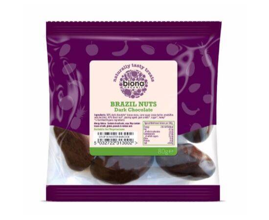 Biona Plain Chocolate Covered Rainforest Brazils [80g] Biona