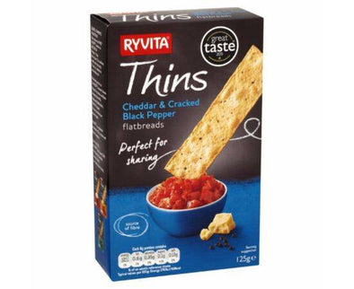 Ryvita Thins - Cheddar & Pepper [125g x 6] Ryvita