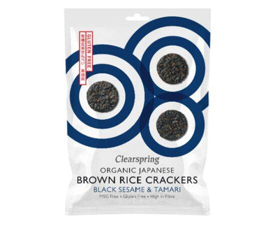 Clearspring Brown Rice Crackers - Black Sesame [40g] Clearspring