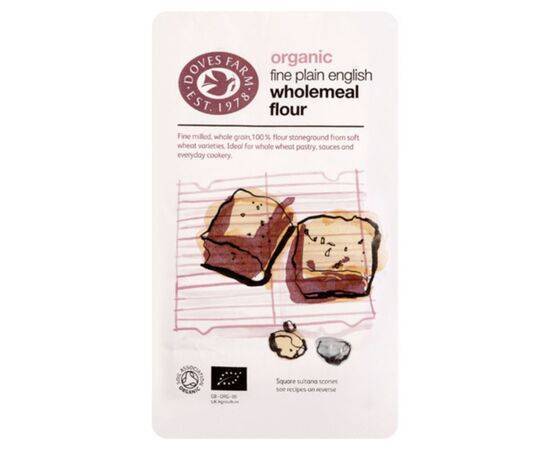 Doves Farm Wholemeal 100% Fine Plain Flour - Org [1kg] Doves Farm