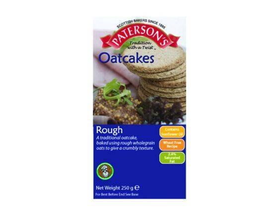 Patersons Rough Oatcakes [250g x 8] Paterson Quality Scottish Bake