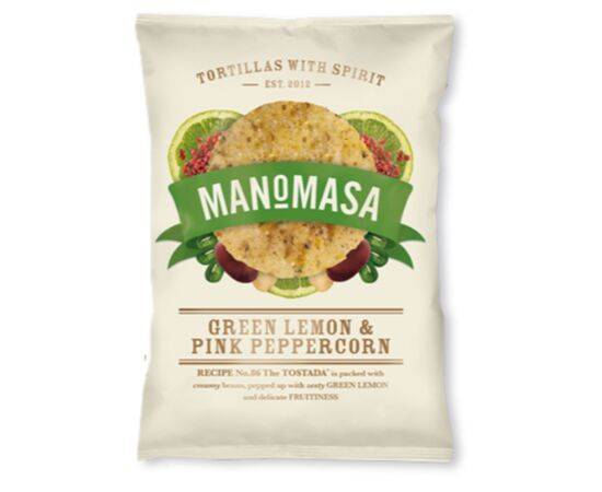 Manomasa Green Lemon PinkP'corn Tort Chips [160g x 12] Manomasa