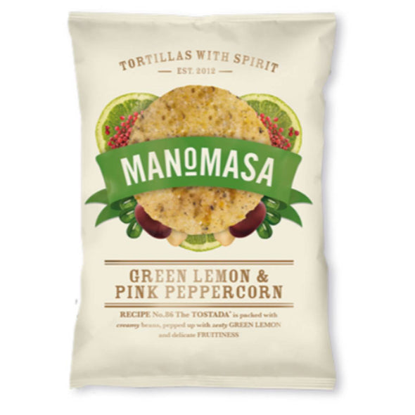Manomasa Green Lemon & Pink Peppercorn Tortilla Chips 160g x 12