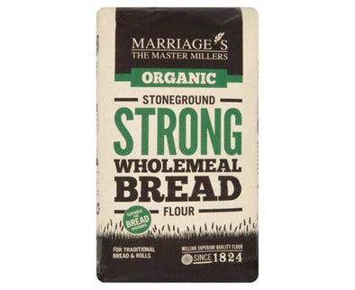 Marriages Organic Strong Stone'g W/meal Flour [1kg x 6] Marriages
