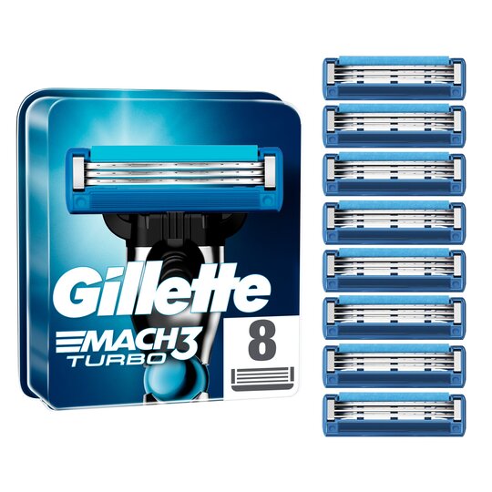 Gillette Mach3 Turbo Refill Razor for Men (8 Blades)