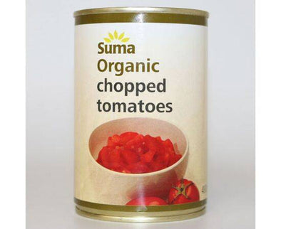 Suma Tomatoes - Chopped &Peeled Organic [400g x 12] Suma