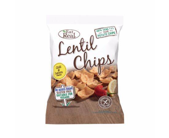 Eat Real Lentil Chilli & Lemon Chips [40g x 12] Eat Real