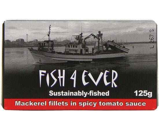 Fish 4 Ever Mackerel Fillet spice Tom Sce [125g] Organico Realfoods