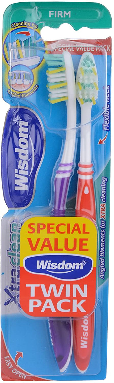 Wisdom Xtra Clean Firm Toothbrush Twin Pack