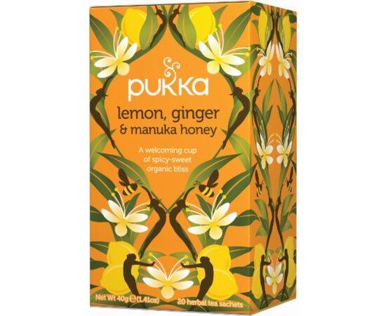 Pukka Lemon Ginger & Manuka Honey Tea [20 Bags] Pukka