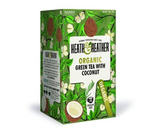 Heath & Heather Org Green/Coconut Tea [20 Bags] Heath &
