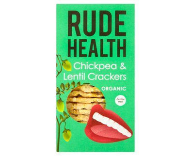 Rude/H Org Chickpea Lentil GF Crackers [120g x 5] Rude Health