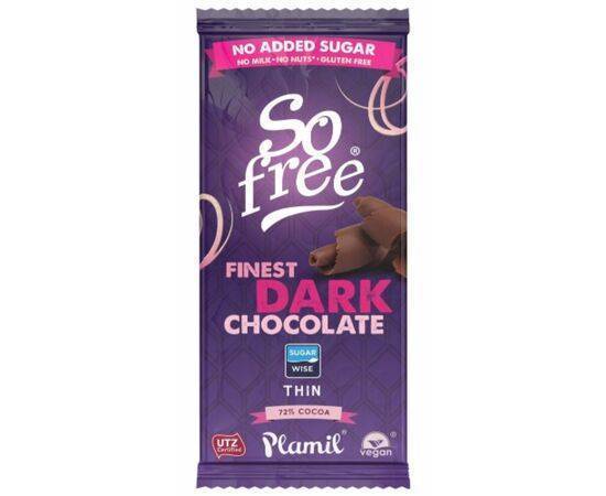 Plamil So Free NAS FinestDark Choc Thin [80g x 12] Plamil Foods