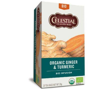 Celestial Org Ginger Turmeric Tea [20 Bags] Celestial