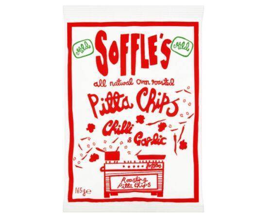 Soffles Mild Chilli/Garlic Share Pitta Chips [165g x 9] Soffles Limited