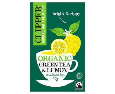 Clipper Organic Green/Lemon Tea [20 Bags] Kallo Foods (Co No 0289301