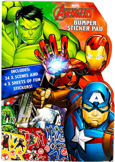 Avengers Stickers - Marvel Avengers Bumper Sticker Pad - 24 Scenes + 4 Sticker Sheets