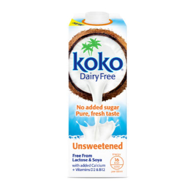 Koko Dairy Free Unsweetened UHT Coconut Milk 1Ltr x 6