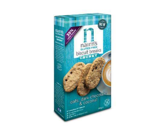 Nairns Chunky Biscuit Break Dark Choc/C'nut [160g x 6] Nairns Oatcakes