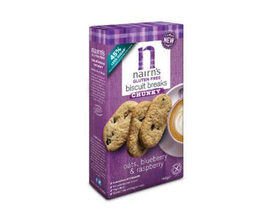 Nairns Chunky Biscuit Break Rasp/Blue'b [160g x 6] Nairns