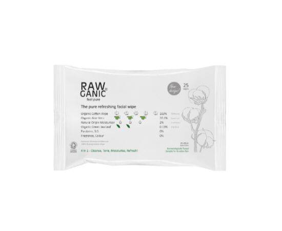 Rawganic Refreshing Facial Aloe Vera Wipes  [25s] Pearmine Health