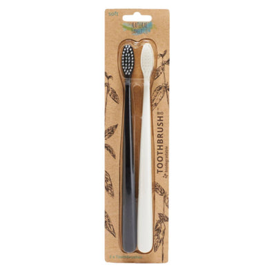 Natural Family Bio Toothbrushes - Black & Ivory Desert 2 Pack