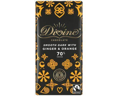 Divine 70% Dark ChocolateGinger & Orange [90g x 15] Divine Chocolate