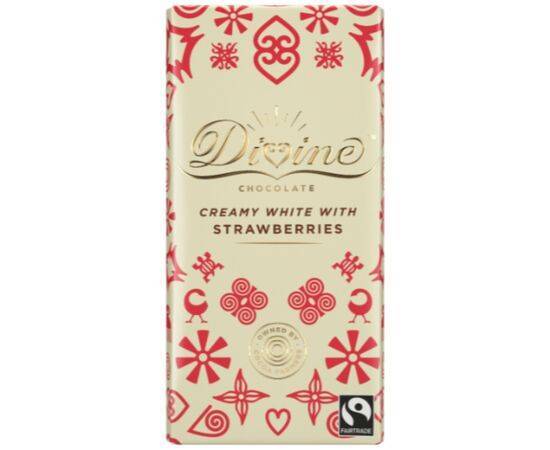 Divine White ChocolateStrawberry [90g x 15] Divine Chocolate
