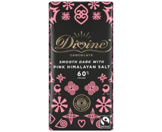 Divine Dark ChocolatePink Himilayan Salt [90g x 15] Divine Chocolate