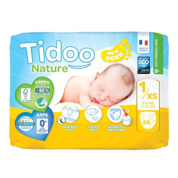 Tidoo Nappies - Size 1/Newborn (2 5kg) 26s
