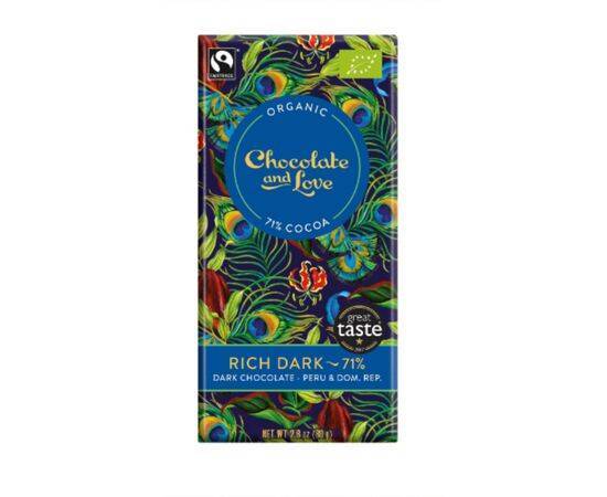 Choc/Love Rich 71% DarkChocolate [80g x 14] Chocolate And Love