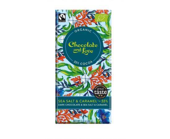 Choc/Love Sea Salt 55% Dark Choc/Caramel [80g x 14] Chocolate And Love
