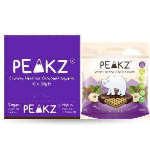 Peakz Crunchy Hazelnut Chocolate Squares 32g x 10