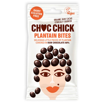 Choc Chick Plantain Bites In Raw 60% 30g