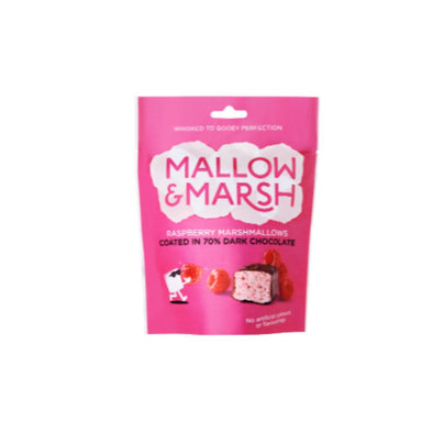 Mallow & Marsh Raspberry Dark Chocolate Marshmallow Pouch 100g x 6