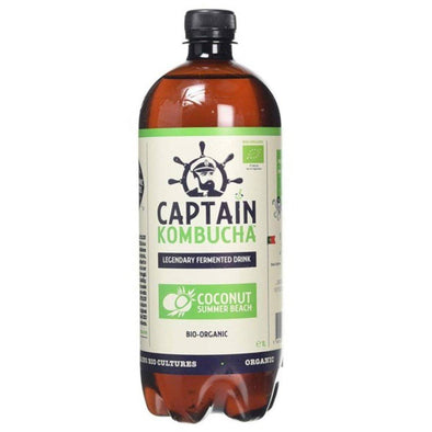 Captain Kombucha Coconut Summer Beach Bio Organic Drink 1Ltr