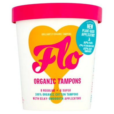 Flo Eco-Applicator Regular+Super Organic Tampons 14s