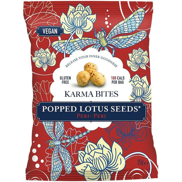 Karma Bites Popped Lotus Seeds - Peri 25g x 12