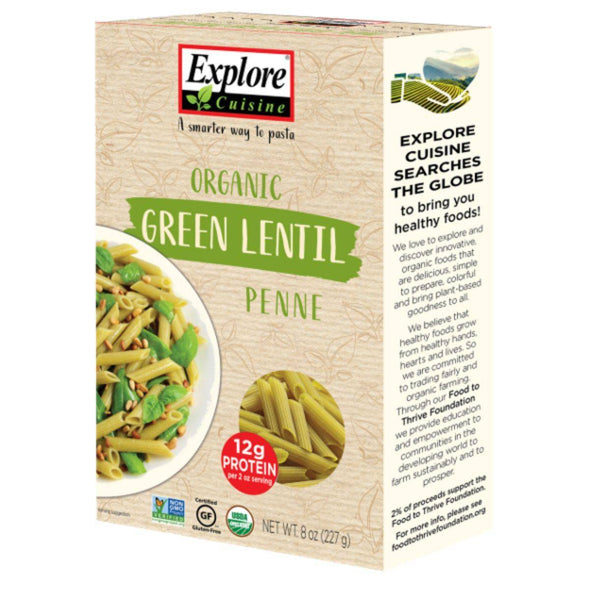 Explore Cuisine Organic Green Lentil Penne 250g